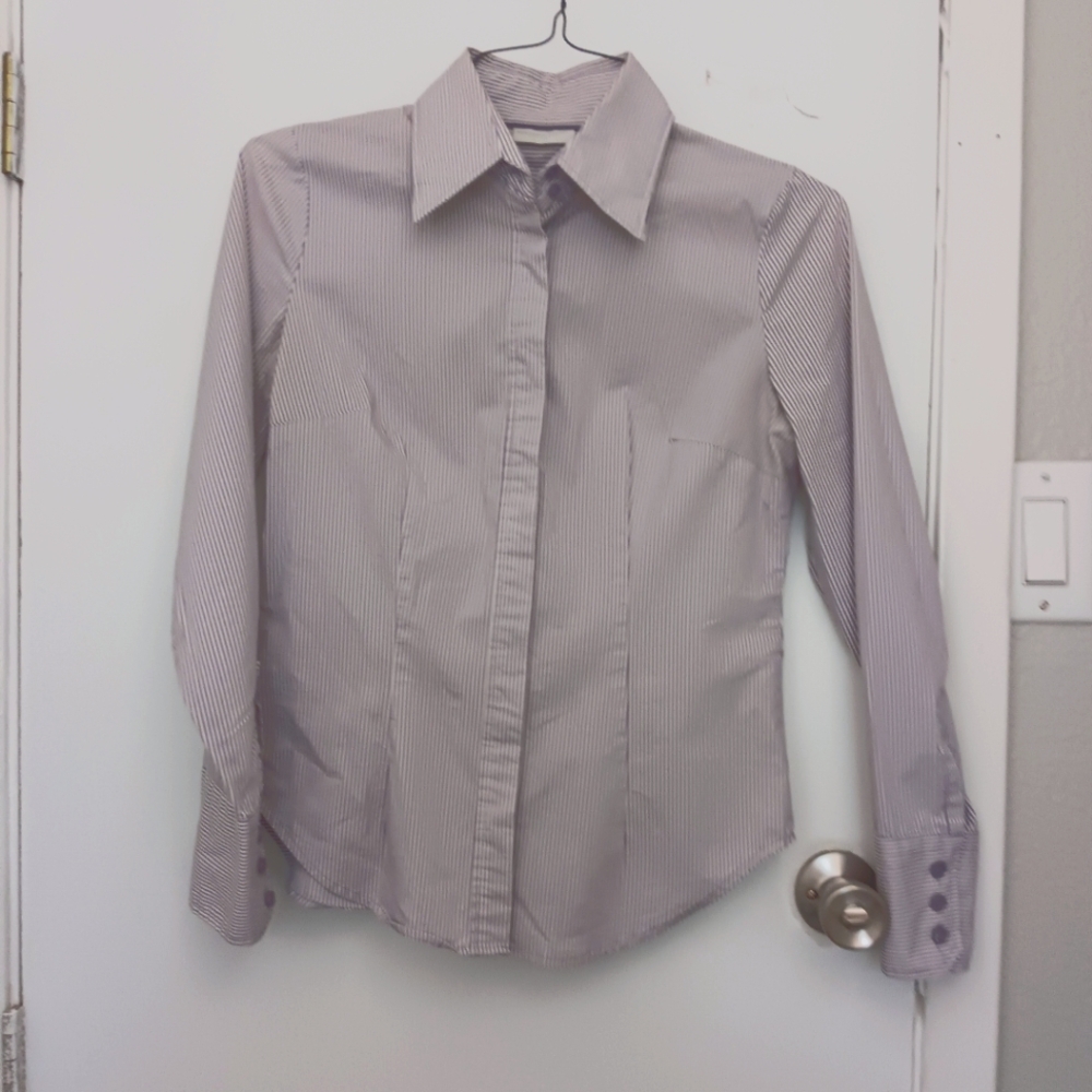 Lavender stripe button-up shirt